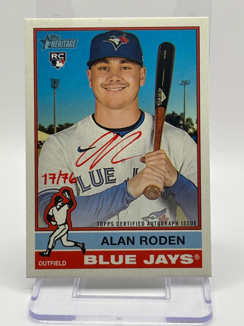 2025 Topps Heritage High Number Alan Roden Rookie Real One Red Auto 17/76 SP RC